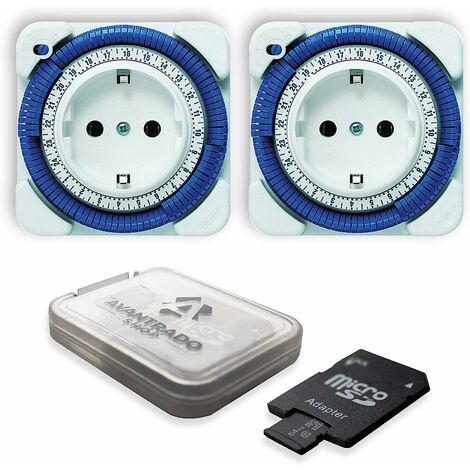 Theben 2x Timer 26 - analoge Zeitschaltuhr, Steckdosen Schaltuhr, weiß