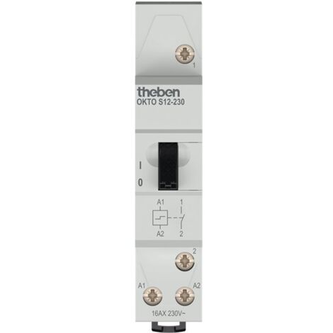 THEBEN 3120120 OKTO S12-230 INTERRUPTOR DE CORRIENTE I RELÉ DE SOBRECARGA I 230V I ELECTROMECÁNICO I CARRIL DIN I 1 CERROJO I LE