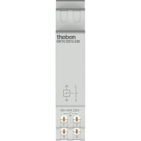 THEBEN 3120130 OKTO ES12-230 TÉLÉRUPTEUR ÉLECTRIQUE I 230 V I ÉLECTRONIQUE I RAIL DIN I 1 FERMETURE I LED JUSQU'À 600 W I CONTRÔ