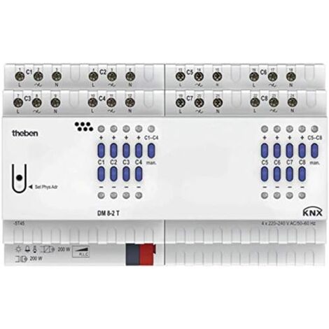 Theben DM 8-2 T KNX 8-fach Universal-Dimmaktor FIX2, Dimmbereich 0-100%
