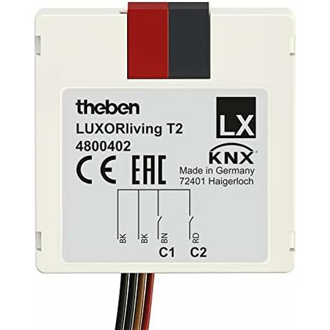 Theben LUXORliving T2 2-fach Binäreingang-Tasterschnittstelle, weiß