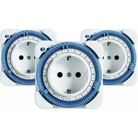 Theben theben-timer 26-analoge Zeitschaltuhr, Steckdosen-Schaltuhr, 3er Pack