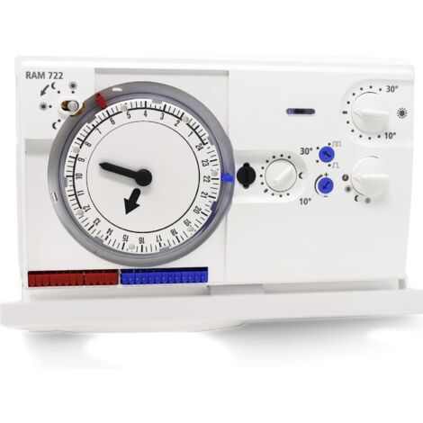 Theben – Thermostat programmable analogique – Gestion de chauffage connecté – Disque de programmation à cavaliers – Plage de température +10°C à +30°C