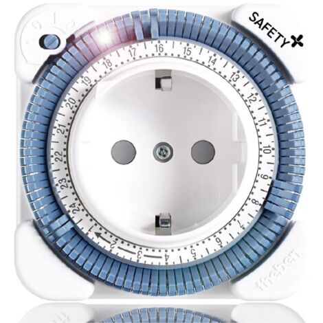 Theben-timer 26 safety-plus Analoge Steckdosen-Zeitschaltuhr Tagesprogramm und Berührungsschutz, mechanisch, 0260833