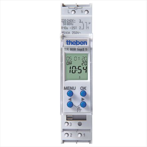 Theben TR 608 top2 S - digitale 1-Kanal Zeitschaltuhr mit Wochenprogramm