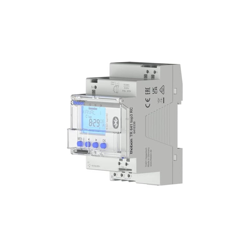 Tr 641 TOP3 rc ble minuterie annuelle numérique avec 1 canal et fonction astronomique, bluetooth/application, interrupteu - Theben