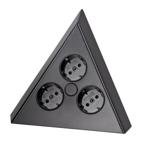 THEBO Eck-Steckdose ST 3007/ C schwarz matt Dreiecksteckdose 240 V