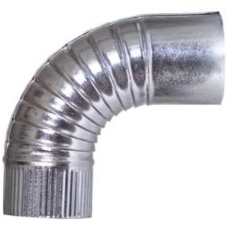 THECA codo 90g estufa galvanizado 110mm. , Codo de estufa galvanizado 0,5mmAngulo 90ºAncho 110mm.