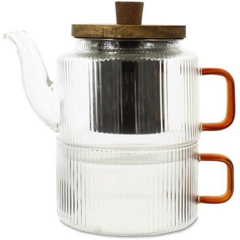 Théière 40cl avec une tasse en verre 25cl, KARL