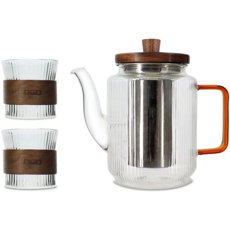 Théière 55cl avec tasse en verre 15cl, KARL