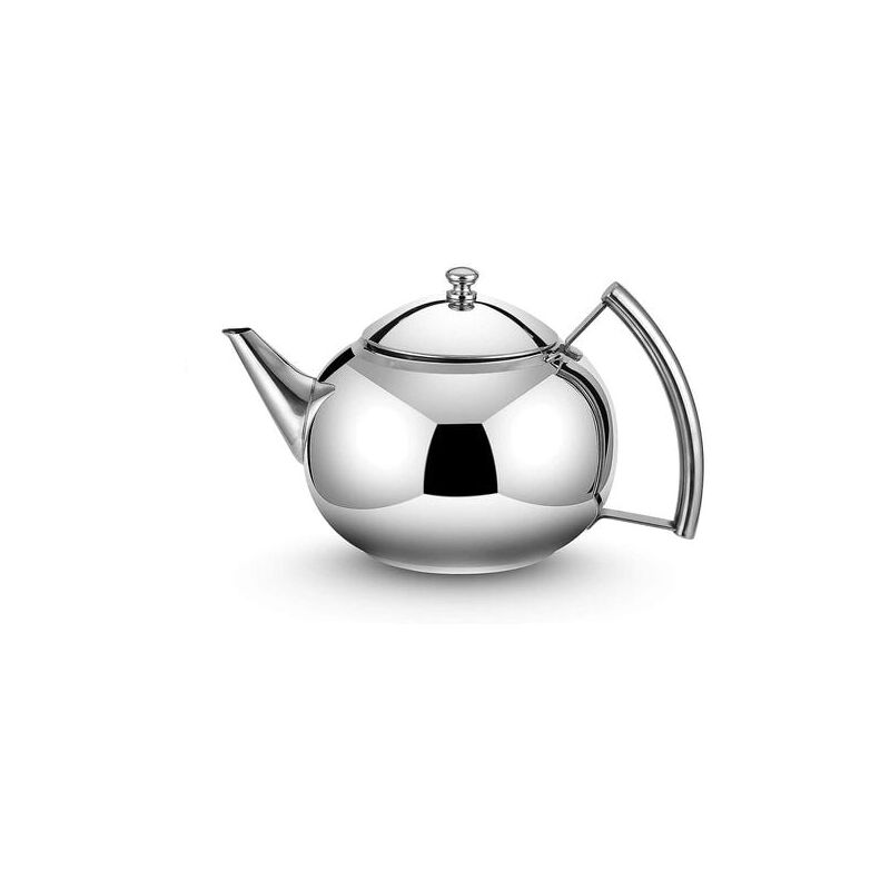 Théière en acier inoxydable perle pot épaissi de 2 litres avec infuseur pour feuilles de thé en vrac, idéale pour une utilisation en restaurant et