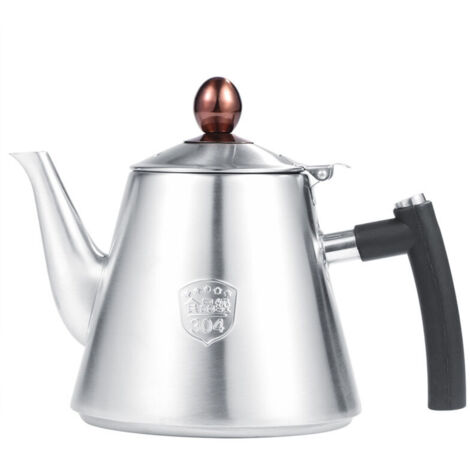 Théière/cafetière en acier inoxydable 1,2 L avec poignée résistante à la chaleur