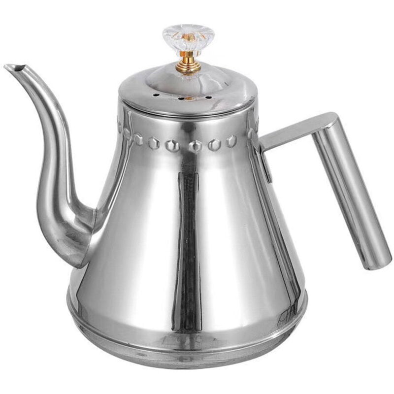 Théière de grande capacité en acier inoxydable pour la maison (argent)