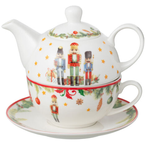 Théière de Noël "Casse-Noisette" 16cm Blanc
