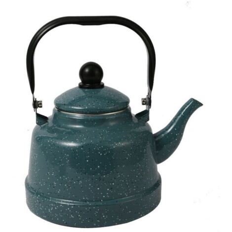 Théière en céramique émaillée de Cuisine 1700 ML Compatible Faire bouillir l'eau Camping thé Bouilloire émail Bouilloire, Vert