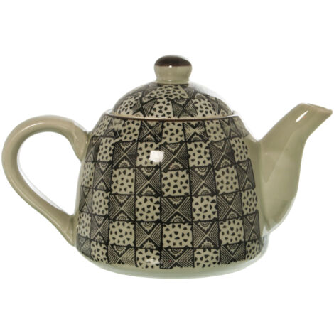 Théière en céramique grise avec son infuseur en acier 0.7 L