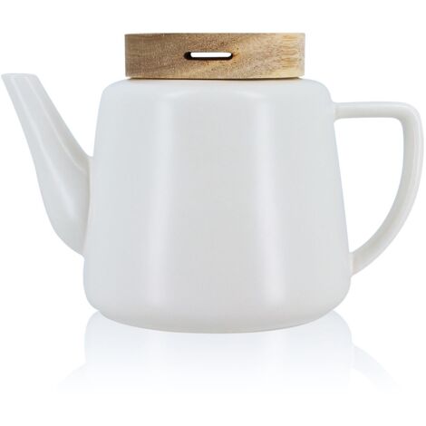 Théière en porcelaine avec couvercle en bois 680ml, ENZO