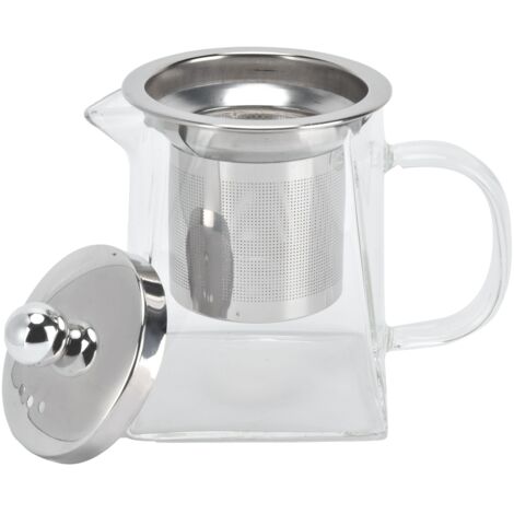 Théière en Verre Transparent avec Filtre Amovible en Acier Inoxydable 304, 350ml pour Maison et Bureau
