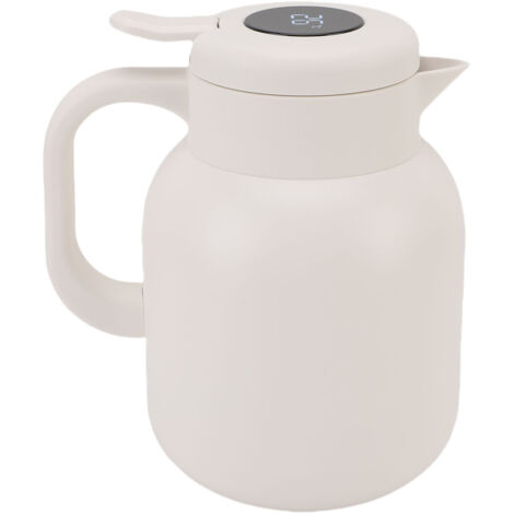 Théière isolée sous vide avec infuseur 1500 ml Affichage numérique de la température Pot de rétention chaud-froid en acier inoxydable pour café, lait, boisson, blanc