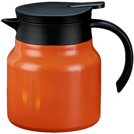 Théière Isotherme 1000ml avec Séparation Détachable pour Thé et Café, Design Orange Moderne