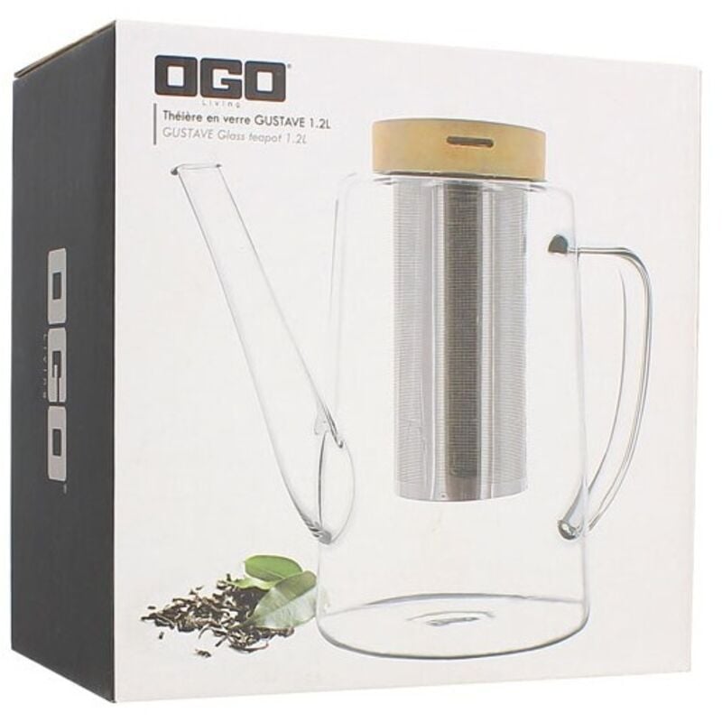 Living - Théière en verre borosilicate Gustave 1.2L - OGO