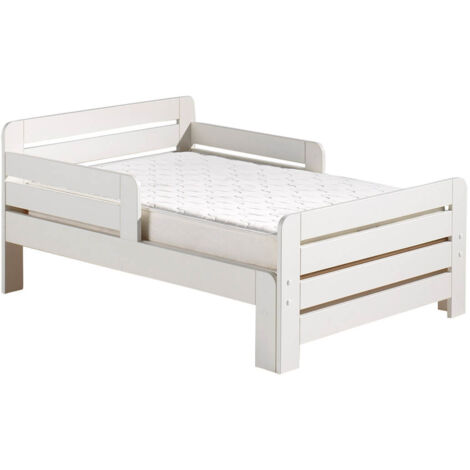 THEMIS - Lit Evolutif Blanc + Matelas Réglable 90x140/200cm