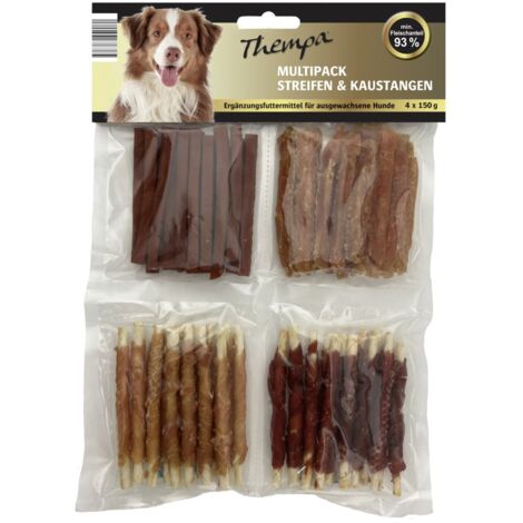 Thempa Hundesnacks Multipack Streifen & Kaustangen 4 x 150 g Knochen