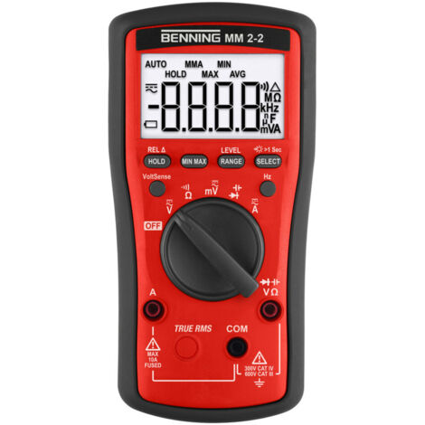 Theo Benning Benning Multimeter MM 2-2 0, 1 mV-1000 V AC, 0, 1 mV-1000 V DC, TRUE RMS