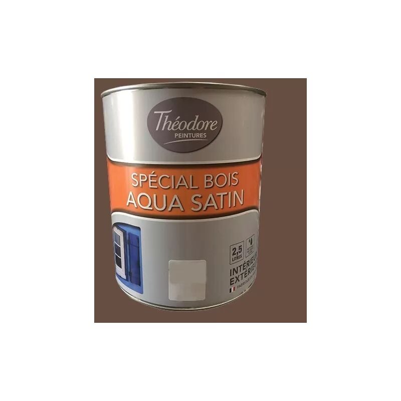 Théodore Peintures Spécial Bois Aqua satin Ton bois 2,5 L - Ton Bois