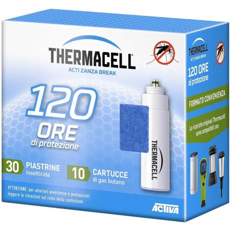 Thermacell Ricarica per Repellente Antizanzare, Protezione 21m², Inodore, Senza Spruzzi, Sicuro per Tutti, 120 Ore di Durata, 10 Cartucce + 30 Piastrine