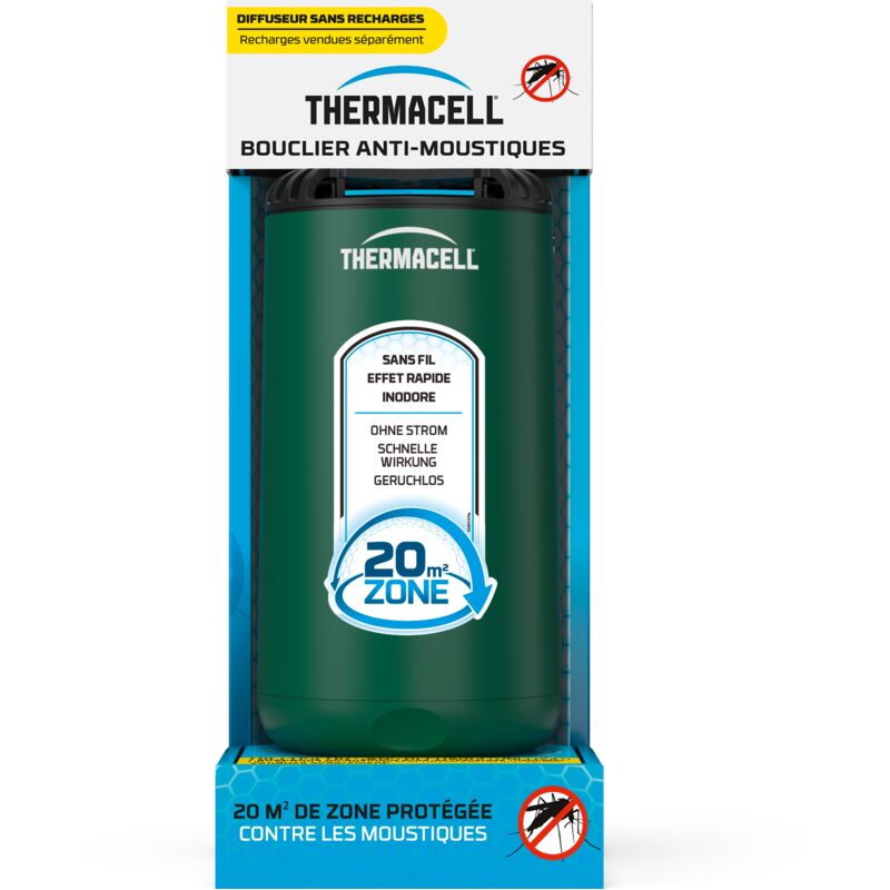 Thermacell - Appareil Anti-Moustiques & Moustiques Tigre sans fil Effet rapide Inodore 20m² de Protection Diffuseur Vert
