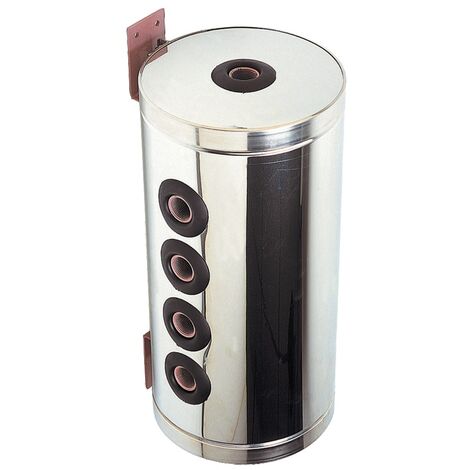 Thermador – Bouteille de mélange murale inox 12 litres – Installation droite/gauche – Manchons taraudés – Piquages pour purge d’air et vidange