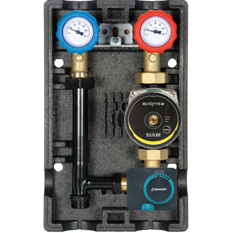 Thermador – Groupe hydraulique MODULFIT circulateur DN25 – Vannes à sphère – Pression max 10 bars – Débit 2400 L/h – Entraxe 130 mm – Tension 230 V