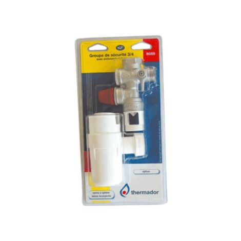 Thermador – Kit chauffe-eau groupe de sécurité avec siphon et 2 flexibles inox – Évacuation pour chauffe-eau – BKCE