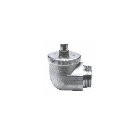 Thermador – Purgeur d'air équerre automatique – Filetage mâle 3/4' – Compatible radiateurs acier, fonte, aluminium – Laiton chromé, capuchon de sécurité