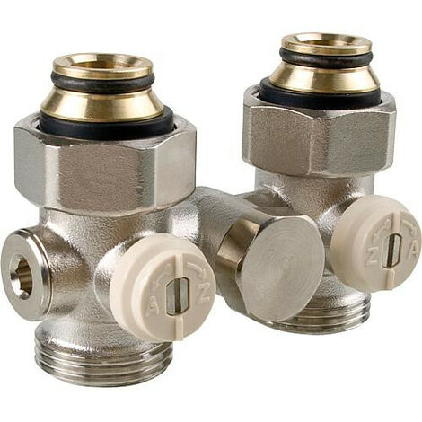 Thermador – Raccord double de robinet à bille 3/4" – Système monotube avec bypass – Eurocone – Forme droite pour installation sanitaire