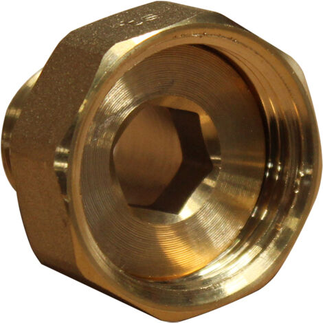 Thermador – Raccord laiton femelle écrou libre 1' (26/34) – Mâle 1/2' (15/21) – Raccord à portée plate pour plomberie – Étanchéité optimale