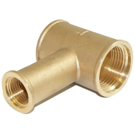 Thermador – Té spécial 26x34 femelle – Raccord porte-thermomètre en laiton – Filetage 1' et 1/2' pour montage thermomètre à plongeur