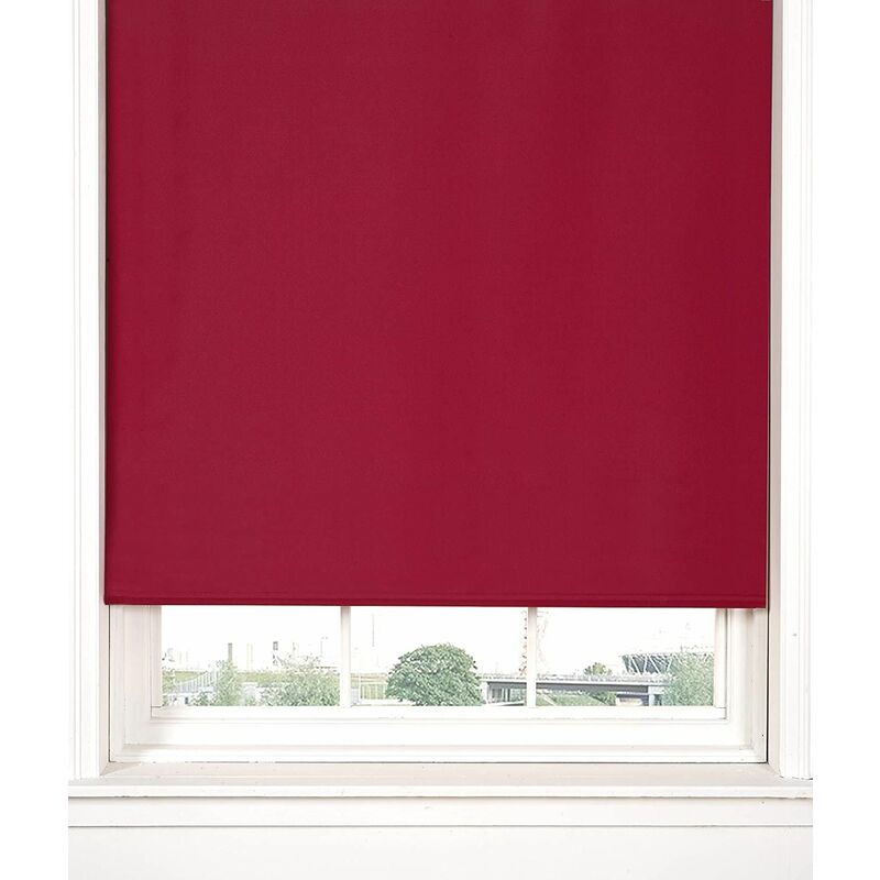 S.green - Thermal Blackout Red 90cms Wide Straight Edged Roller Blind