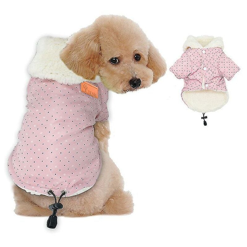 Thermal Pet Abbigliamento invernale per cani Pigiama Giacca imbottita con cappuccio rosa(xl)