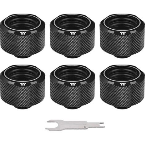 Thermaltake Pacific C-PRO G1/4 PETG Tube 16mm OD Compression – Black, Verbindung ,schwarz, 6 Stück