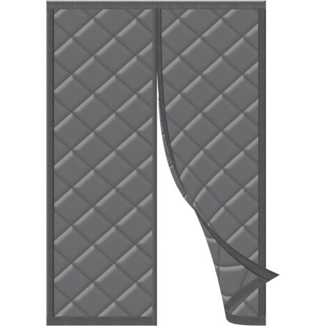 Thermique Porte Isolant Froid Magnetique 90 x 210cm, Isolation Rideau de Porte D'ntrée Sans Perçage, Convient pour l'été et l'hiver Gris