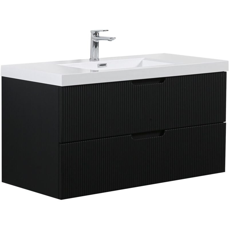 Badplaats - Meuble de salle de bain Thermis 100 cm - Noir mat