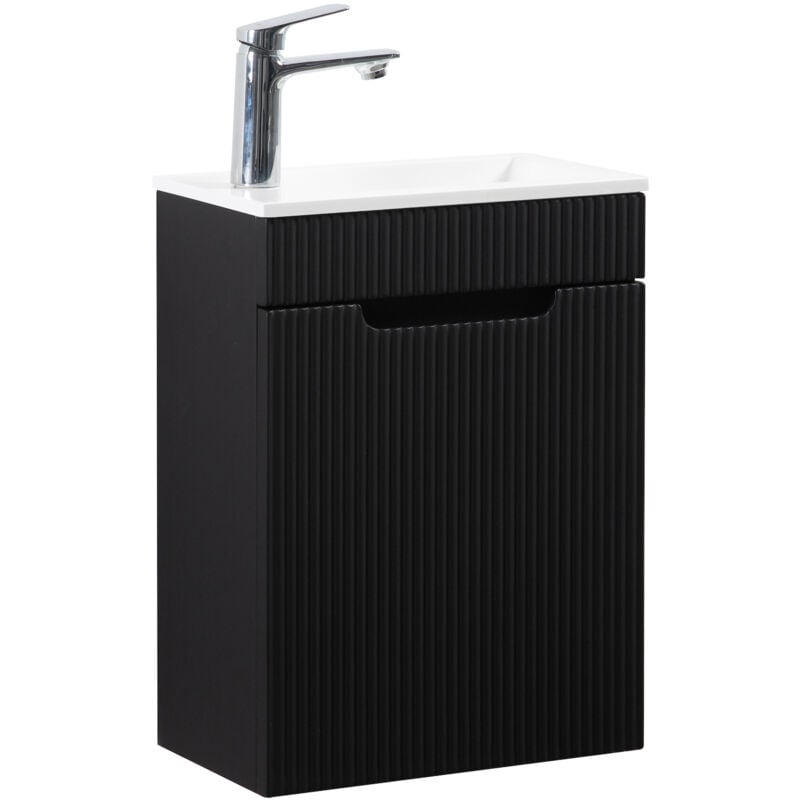 Badplaats - Meuble Lave-mains Thermis 40 x 22 cm - Noir Mat