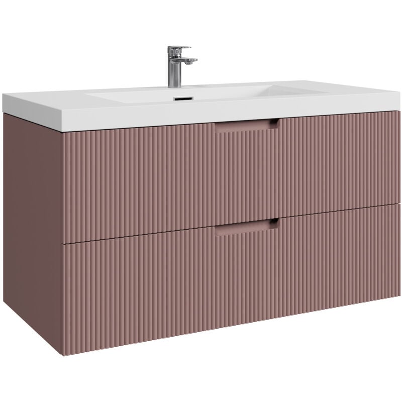 Badplaats - Meuble de salle de bain Thermis 100 cm - Rose – Meuble