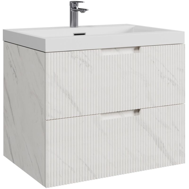 Badplaats - Meuble de salle de bains Thermis 60cm - Marbre Blanc -