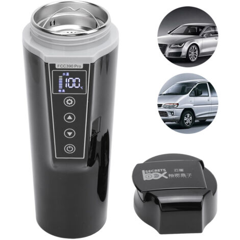 Thermo de Voyage Électrique 12V - Boilieur Portable pour Auto avec LED Smart Display, Contenance 500ml, Matériaux 304 Inox PP Sécurité Alimentaire