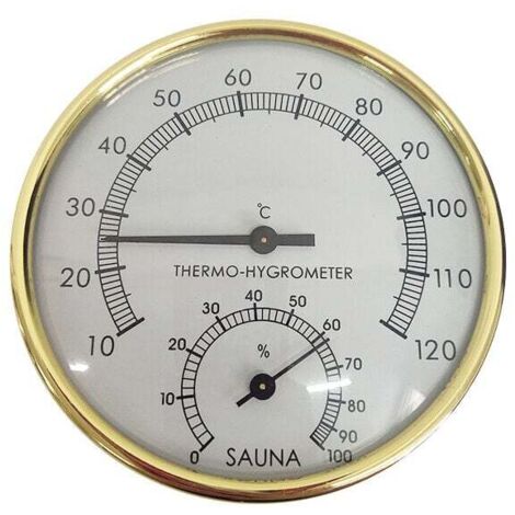Thermo-Hygrometer, Temperatur- und Feuchtigkeits-Hygrometer für die Küche, digitales LCD-Raumthermometer, Raumthermometer-Hygrometer, Sauna-Hygrometer, Thermometer mit Metallzifferblatt