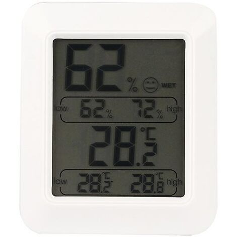 Thermo-hygromètre numérique d'intérieur avec enregistrement et indicateur de climat ambiant