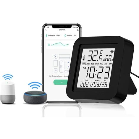 Thermo-hygromètre télécommande IR WLAN Commande vocale via Alexa et Google Assistant Télécommande IR
